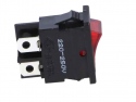 Switch rocker snap-in on/off rectangular red (0/1) DPST 6A/250V 